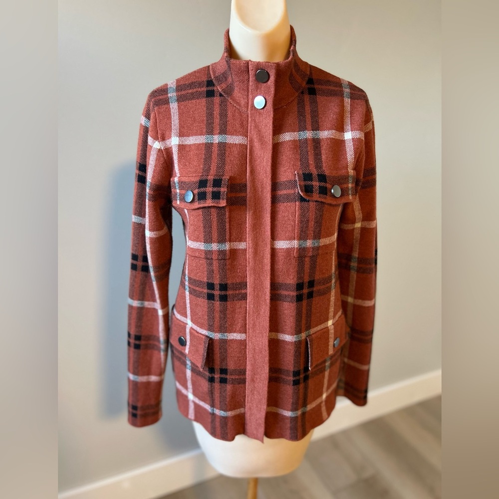 🌶️ Joie Plaid Jacket - Rust and Black. Size Small